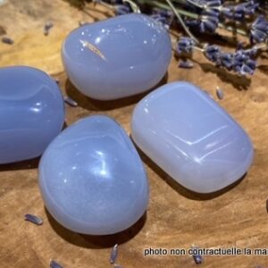 Calcédoine Bleue Pierre Roulée Extra