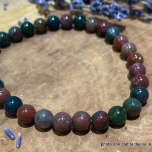 Bracelet Jaspe Héliotrope 6mm