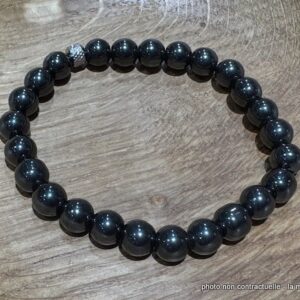 Bracelet Hématite Magnétique 8mm + Perle Acier