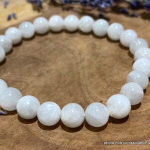 Bracelet Pierre de Lune Blanche 8mm