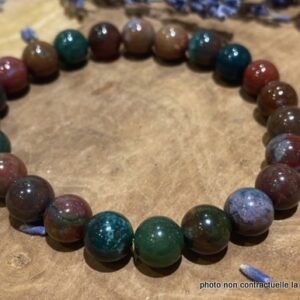 Bracelet Jaspe Héliotrope 8mm