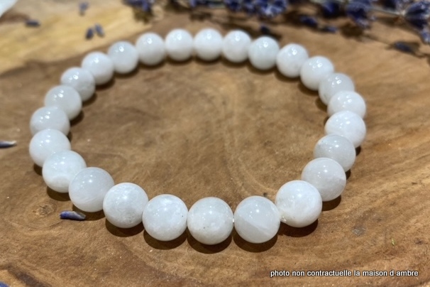 Bracelet Pierre de Lune Blanche 8mm