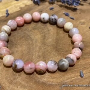 Bracelet Opale Rose 8mm