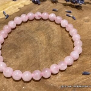 Bracelet Quartz-Rose 6mm