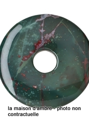 Jaspe Héliotrope ou Sanguin Donut 30mm