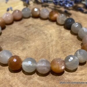 Bracelet Pierre de Lune Multi Facettée 8mm