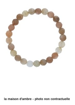 Bracelet Pierre de Lune Multi Facettée 8mm – Image 2