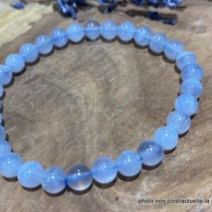 Bracelet Calcédoine Bleue 6mm