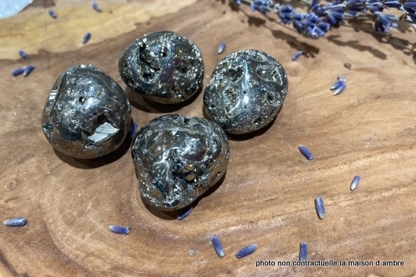 Pyrite Pierre Roulée Brute